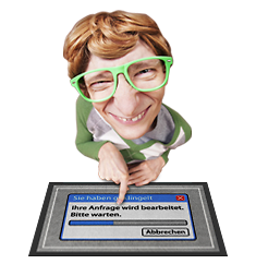 Zur lustigen Fußmatte Ihre Anfrage wird bearbeitet